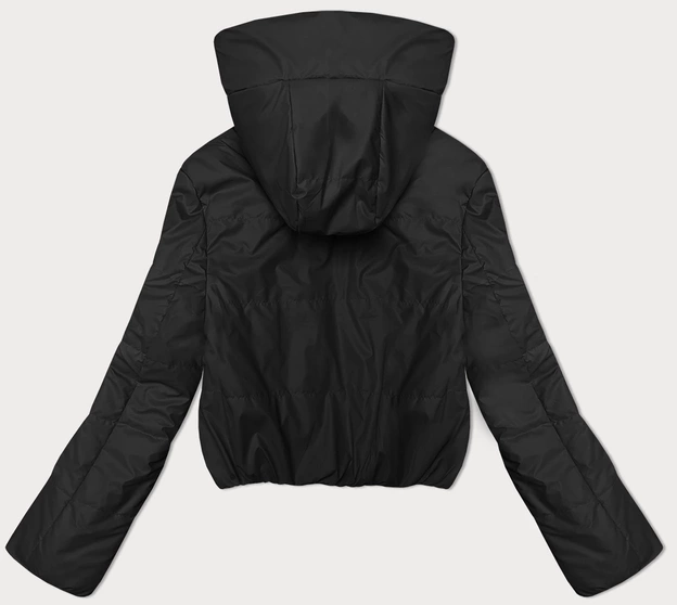 Krótka kurtka damska z kapturem S'West czarna (B8246-1)