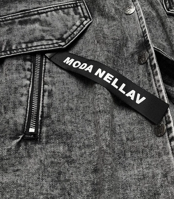 Luźna damska jeansowa kurtka/narzutka czarna (pop7017-k)