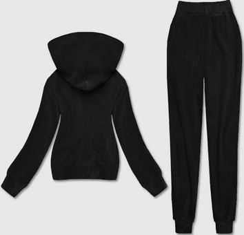 Polarowy komplet dresowy damski czarny (YP-1024)