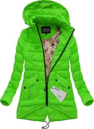 KURTKA Z KAPTUREM ZIELONA (W787BIG)