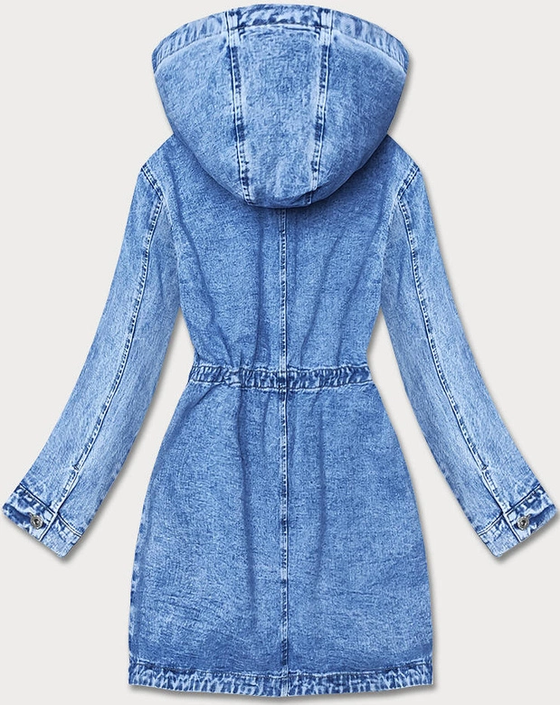 Długa kurtka jeansowa niebieska (POP7032-LK)