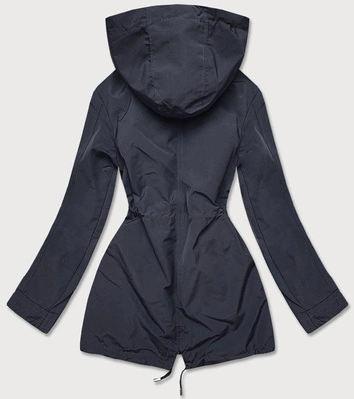 Dwustronna kurtka parka damska granat/brąz (w580)