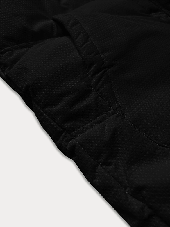 Gruba zimowa kurtka damska ze strukturalnego materiału J Style czarna (5M3251-392)