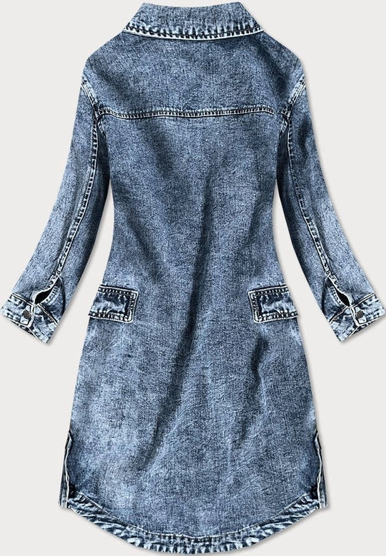 Luźna damska jeansowa kurtka/narzutka niebieska (c101)