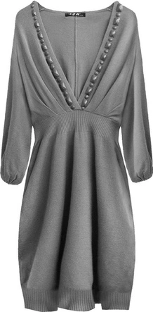 SWETER Z OZDOBNYMI KAMIENIAMI SZARY (1543)