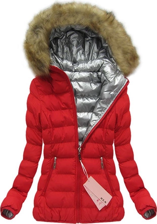 DWUSTRONNA KURTKA ZIMOWA CZERWONA (W137)