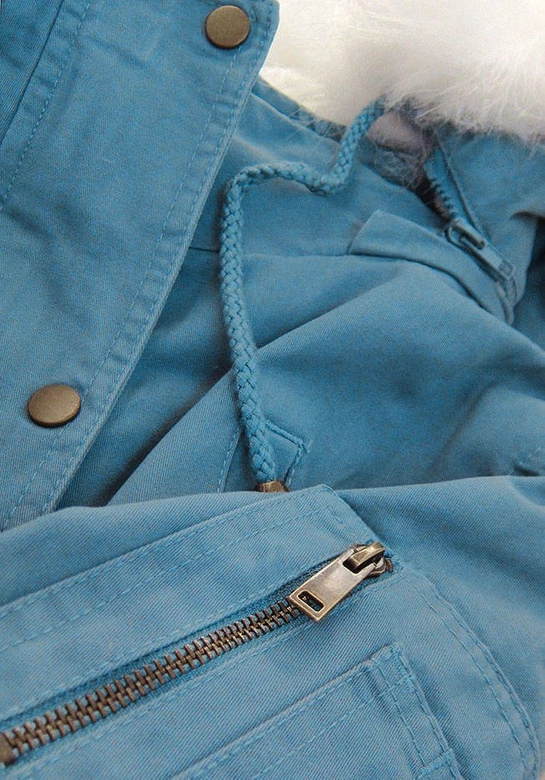 ZIMOWA PARKA DAMSKA NIEBIESKA (D-229-1)