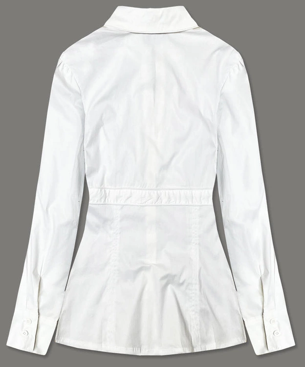 Koszula damska z łezką na dekolcie złamana biel (8020)