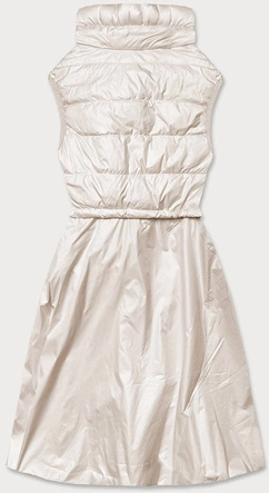 Kamizelka z rozkloszowanym dołem jasny beż (ag3-06)