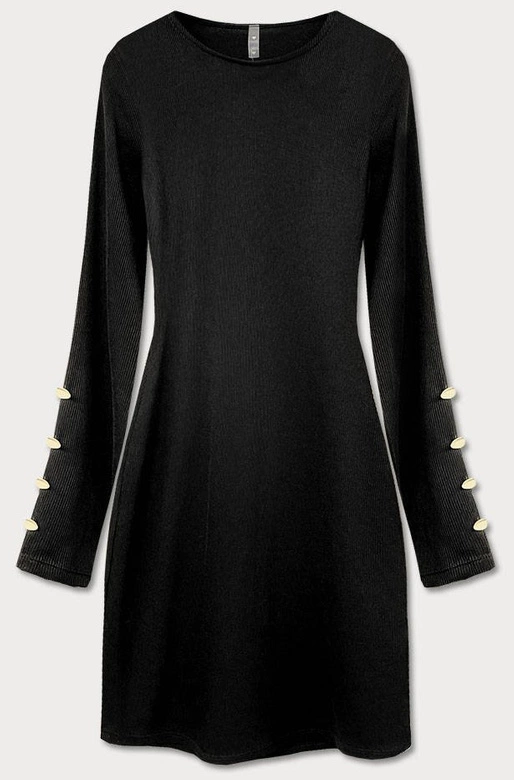 DOPASOWANA SUKIENKA Z TKANINY W PRĄŻKI CZARNA (21245)