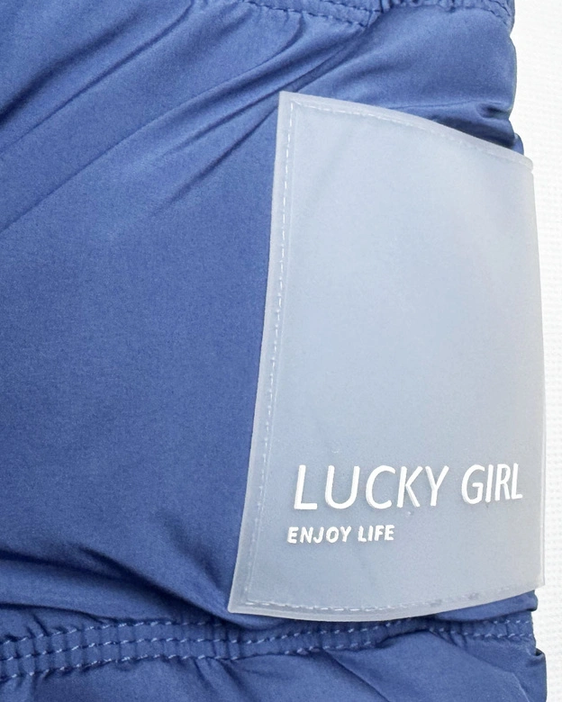 Kurtka puchowa z kapturem niebieska (KK60612)