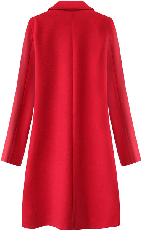 MINIMALISTYCZNY PŁASZCZ NA GUZIK CZERWONY (3106)