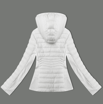 Kurtka damska z łączonych materiałów J Style biała (16M9225-281)