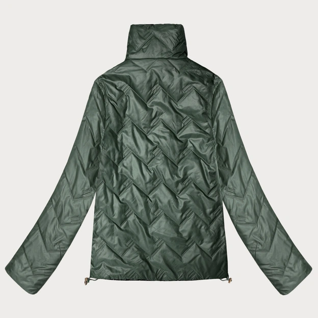 Dwustronna pikowana kurtka ze stójką Goodlookin khaki-panterka (B8579-11)