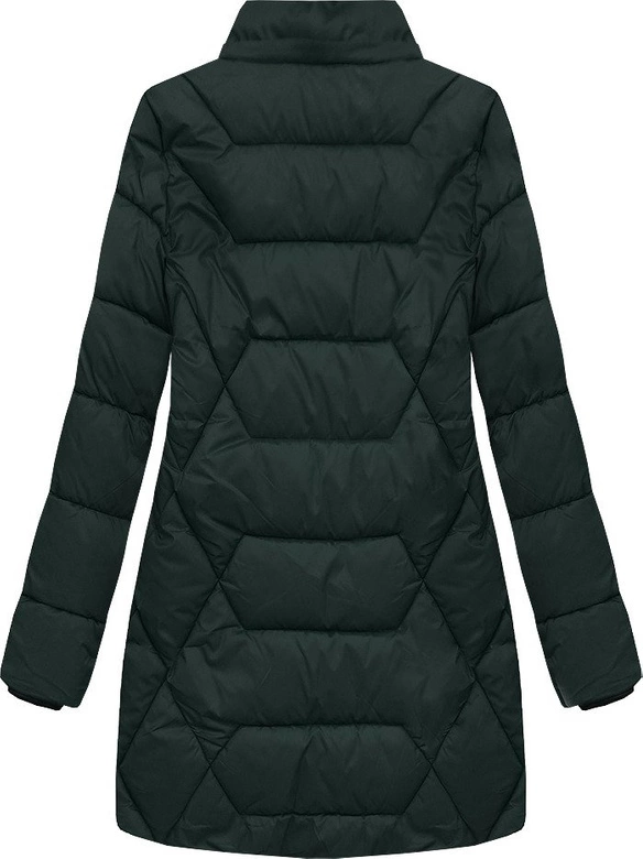 PIKOWANA KURTKA Z KAPTUREM BUTELKOWA ZIELEŃ (B2644)