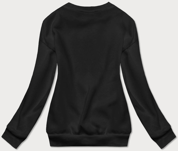 Bluza dresowa damska z nadrukiem czarna (26005)