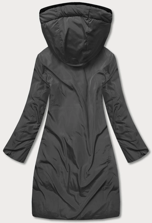 DŁUGA DWUSTRONNA KURTKA ZIMOWA CZARNY/GRAFIT (L22-9852-1/27)