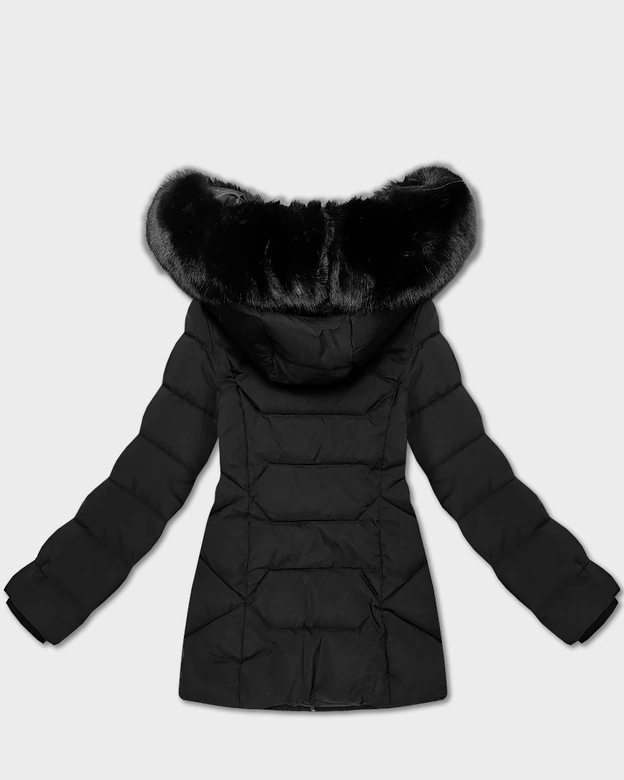 Dopasowana kurtka zimowa z odpinanym kapturem S'West czarna (B8196-1)