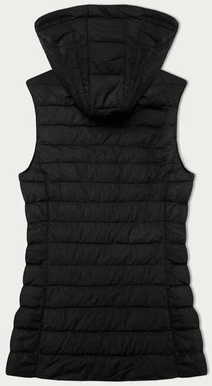 Pikowany bezrękawnik damski z kapturem J style czarny (16M9152-392)