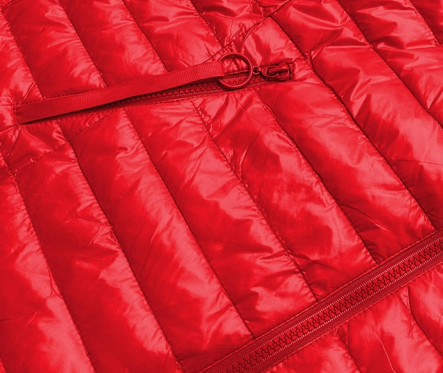 Dwustronna kurtka damska kwiaty czerwona (pc-6105-16)