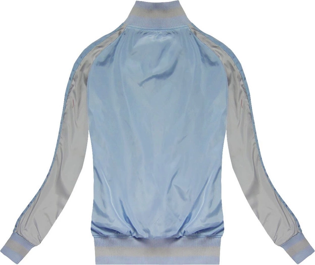 KURTKA BOMBERKA Z NASZYWKAMI BŁĘKITNA (W555)