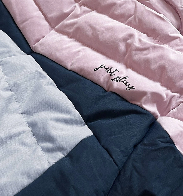 Zimowa kurtka sportowa damska z kapturem różowo-szara (b2378)