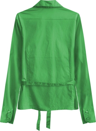 BAWEŁNIANA KOSZULA Z PASKIEM ZIELONA (1017)