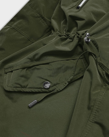 Dwustronna damska  kurtka zimowa khaki-czarna (w557-1big)