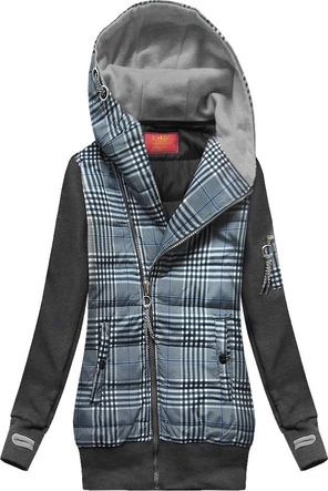 Bluza z łączonych materiałów granatowo-grafitowa (AMG-611A)