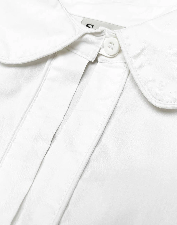 Koszula damska z łezką na dekolcie złamana biel (8020)