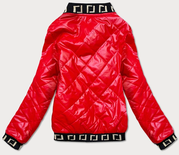 Błyszcząca kurtka damska bomberka czerwona (b9798-4)