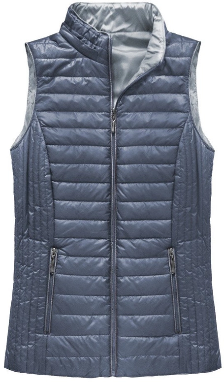 PIKOWANY BEZRĘKAWNIK Z KAPTUREM NIEBIESKI (B1067-30)