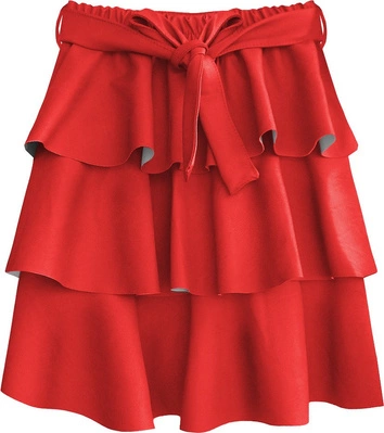 SPÓDNICA Z EKOSKÓRY MINI CZERWONA (510ART)