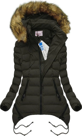 PIKOWANA KURTKA Z KAPTUREM KHAKI (7209W)