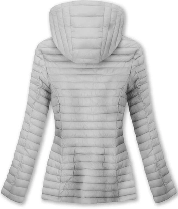 PIKOWANA KURTKA Z KAPTUREM SZARA (7218)