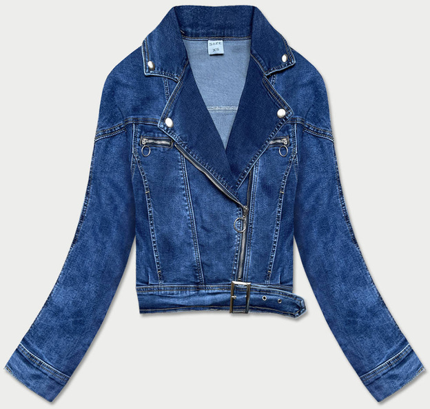 Jeansowa damska kurtka oversize granatowa (5679k)