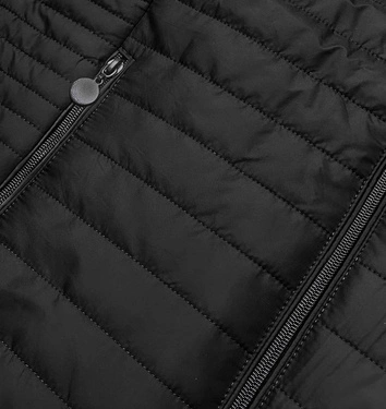 Kurtka damska z podszewką w kwiaty czarna (sf726)