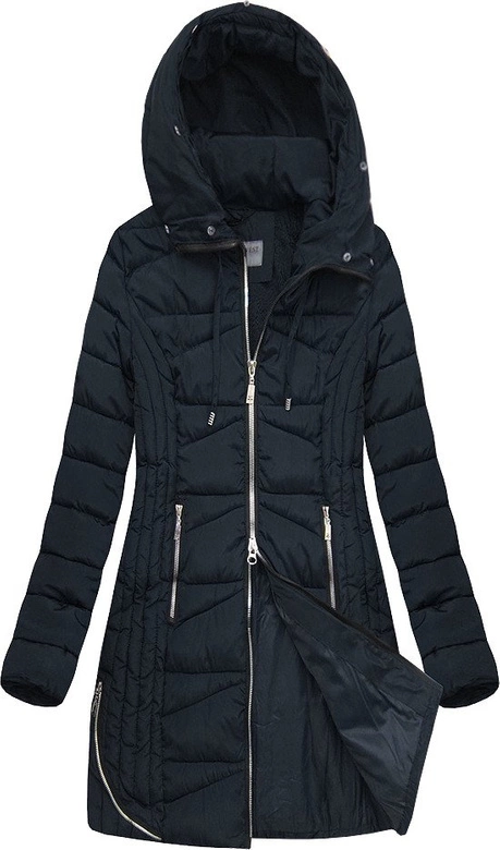 PIKOWANA KURTKA Z KAPTUREM GRANATOWA (B2632-30)