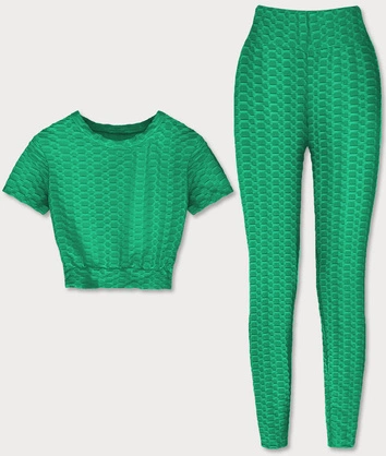 KOMPLET KRÓTKA BLUZKA I LEGGINSY ZIELONY (M4566)