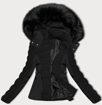 Krótka kurtka zimowa damska S'west czarna (B8308-1)