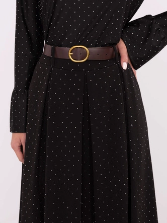 Elegancka spódnica maxi z ozdobnym wykończeniem czarna (19720)