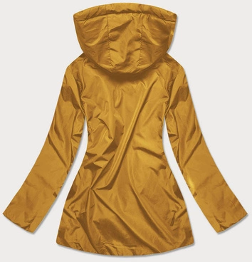 Pikowana kurtka dwustronna damska granatowo-żółta (mhm-w589)