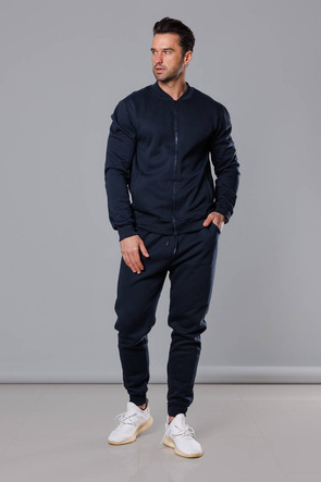 Dres męski bluza bomberka + spodnie ciemny granatowy (8C76-25)