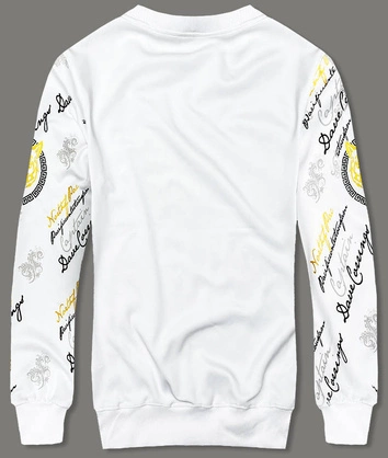 Męska bluza z nadrukiem biała (8B1106-1)