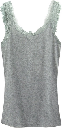 BAWEŁNIANA BLUZKA NA RAMIĄCZKACH SZARA (3609)