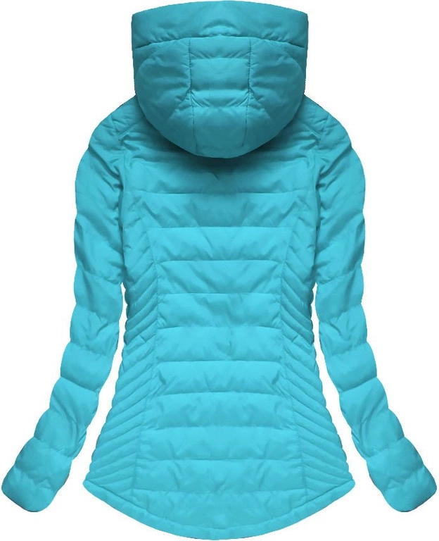 PIKOWANA KURTKA Z NASZYWKAMI LAZUROWA (XW508X)