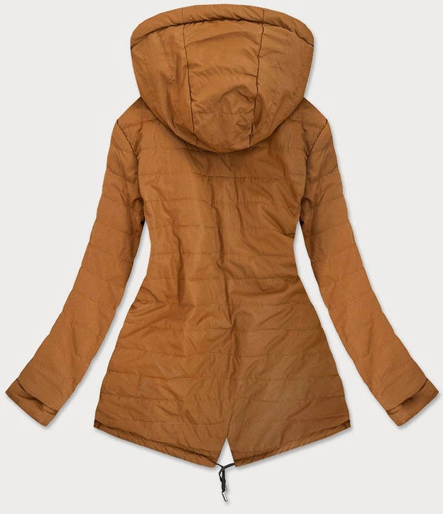 DWUSTRONNA KURTKA DAMSKA CZARNO-KARMELOWA (W505)