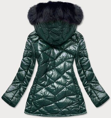 Damska kurtka przejściowa plus size zielona (mm21-76)