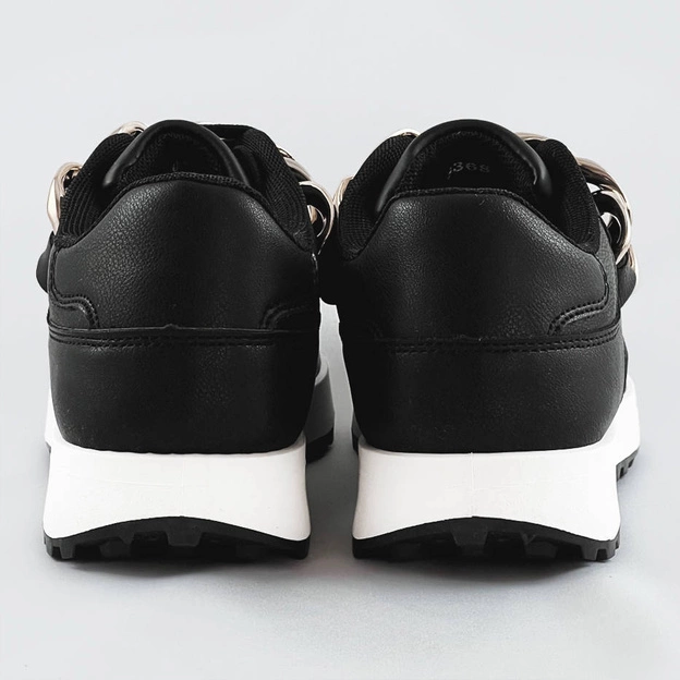 SNEAKERSY Z ŁAŃCUCHEM CZARNE (6368)
