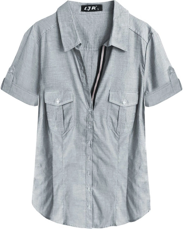 BAWEŁNIANA KOSZULA JASNOSZARA (1610)